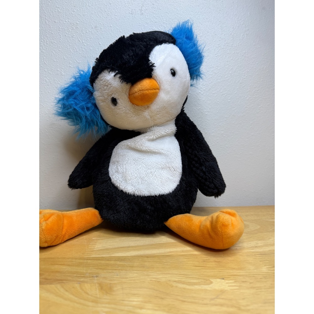 Scentsy Buddy Percy the Penguin Plush Black White Blue Earmuffs Stuffed Animal